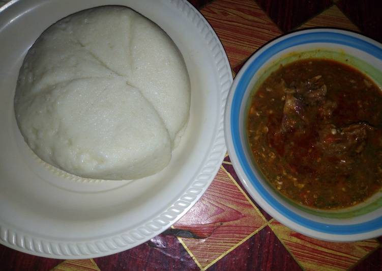 Recipe of Perfect Tuwon semovita da miyan danyen kubewa