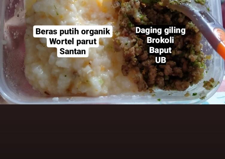 MPASI 8 bulan Bubur lemak tumis daging