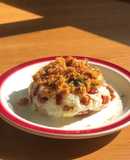 Xôi nếp trộn với thịt và lạp xưởng