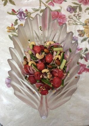 A picture of Watermelon nutty salad.