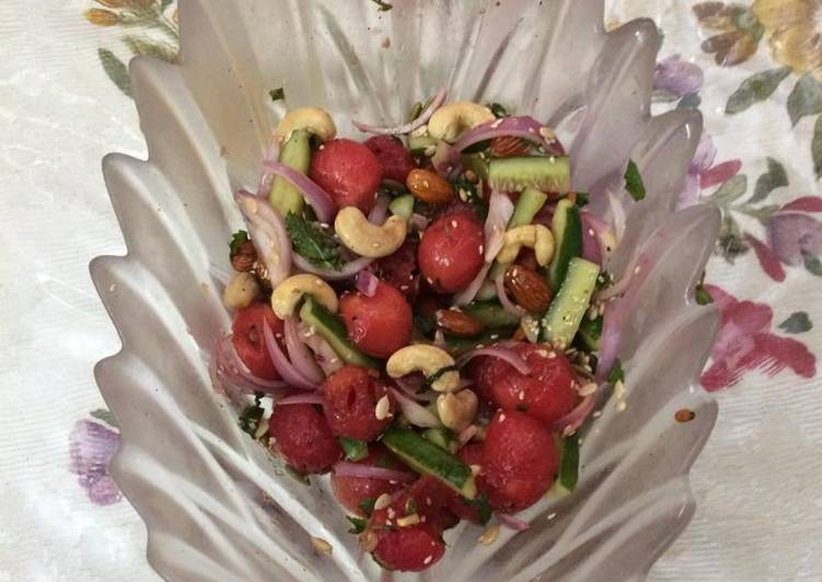 Watermelon nutty salad