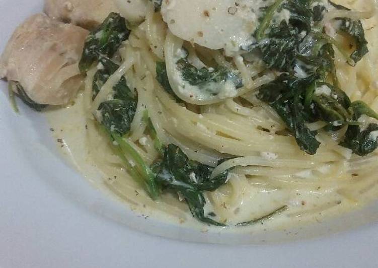 Sphagetti creamy spinach ala anak kos (pakai rice cooker)