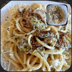 Bucattini con hongos deliciosos!🍜🍄-レシピのメイン写真