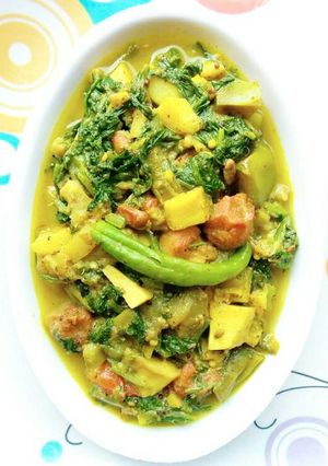 A picture of Palanga besara (spinach curry).