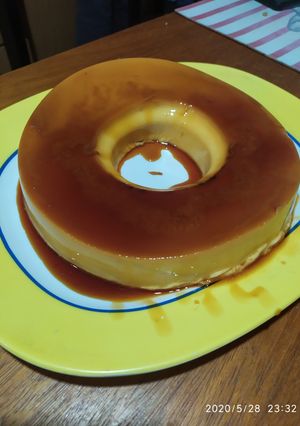 Una foto de Flan con agar- agar