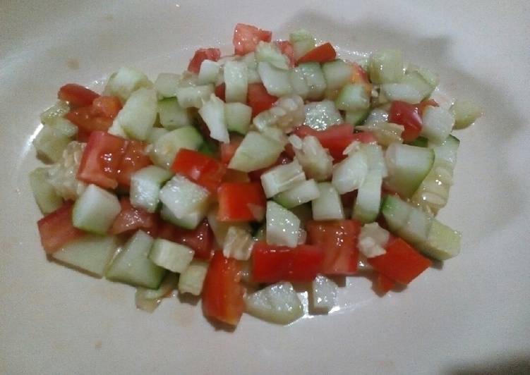 Steps to Make Any-night-of-the-week Tomato and cucumber salsa