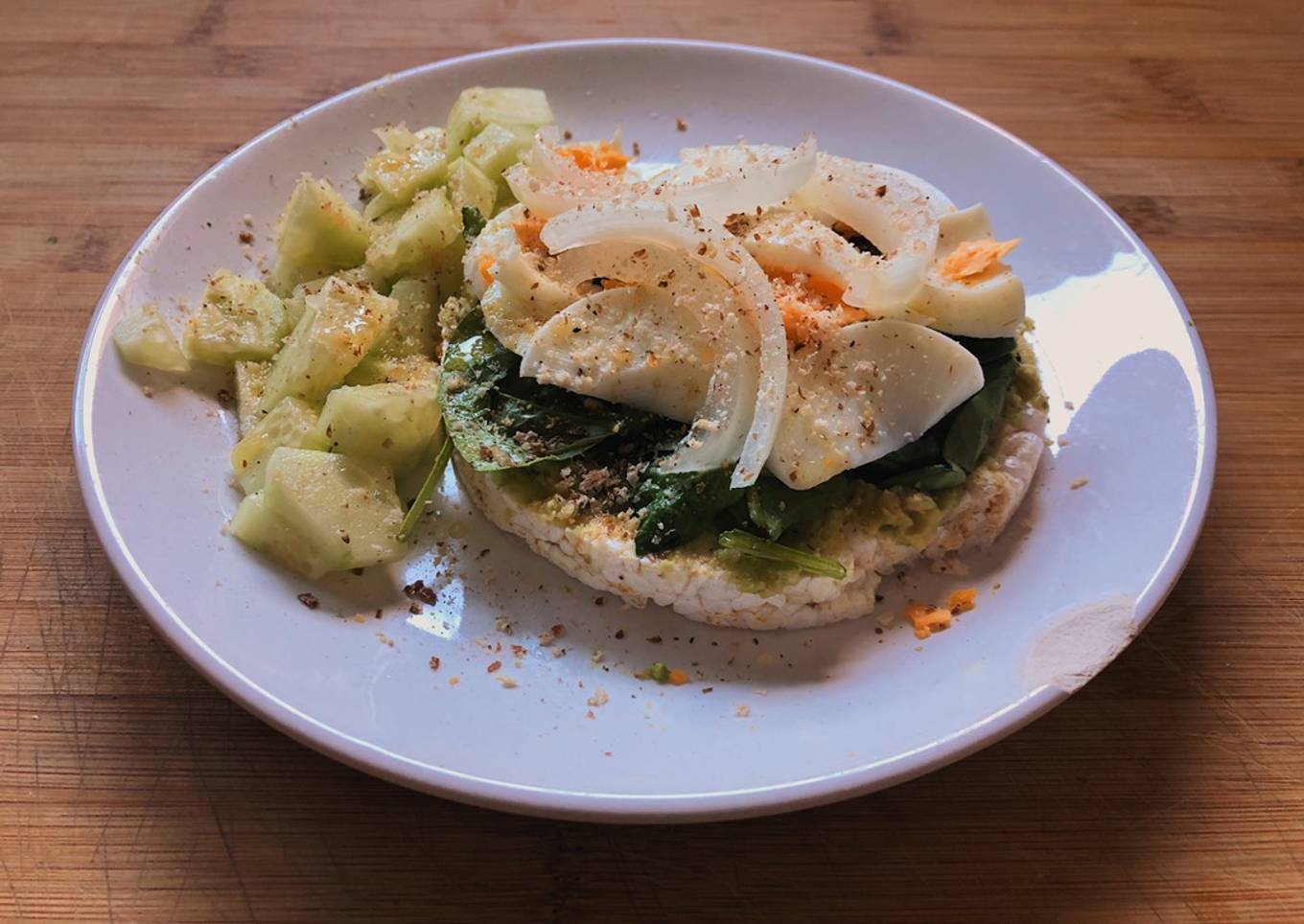 Tortita de’arròs amb aguacate