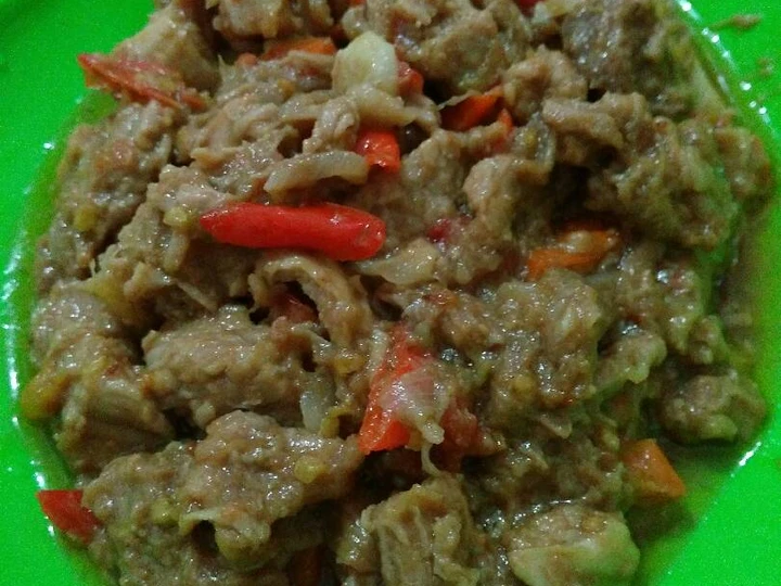 Langkah Gampang Membikin Resep Tumis daging kambing setan simple bgd😂 yang  Bikin Ketagihan Anti Ribet, Lezat