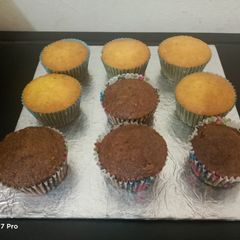 A picture of Vanilla or chocolate cupcakes.