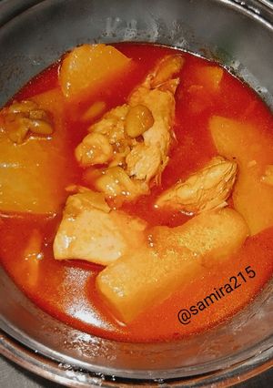 عکسی از دستور خورشت کلم قمری با گوشت بوقلمون