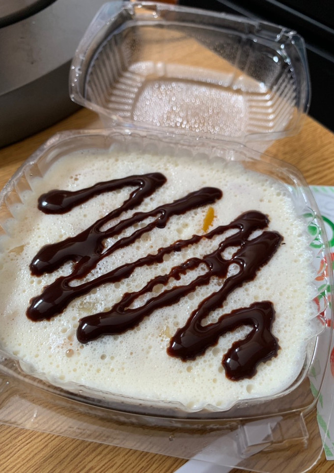 Una foto de Flan de frutas