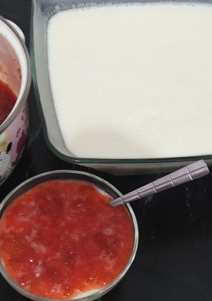 Una foto de Postre con yogurt natural (kumis)