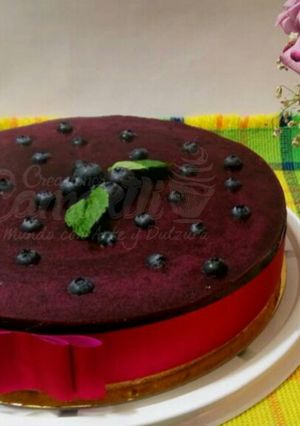 Una foto de Chessecake sin horno de arándanos