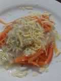Fideos de zanahoria #sinharina con salsa de merluza