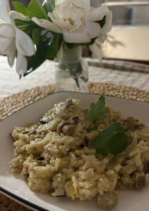 Una foto de Risotto de Berenjenas 🍆