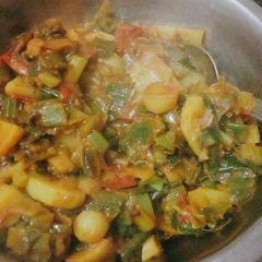 A picture of Spring onion sabji.