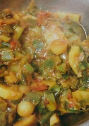 A picture of Spring onion sabji.