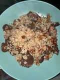 Arroz con ternera y bacon