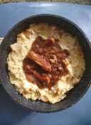 Bangers an Mash with Beef Gravy and fried Onions