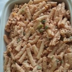 A picture of Macaroni and tuna fish salad.