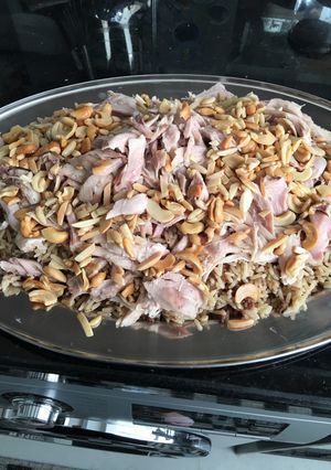 A picture of Rice with Chicken.
