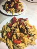 Penne with Chicken and Black Sesame