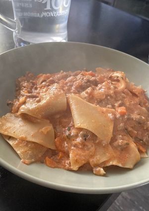 Una foto de Sopa de lasaña