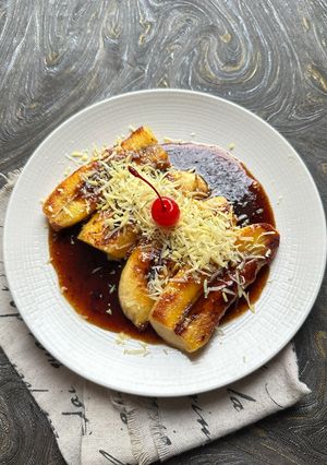 Foto resep Pisang Bakar Caramel Keju