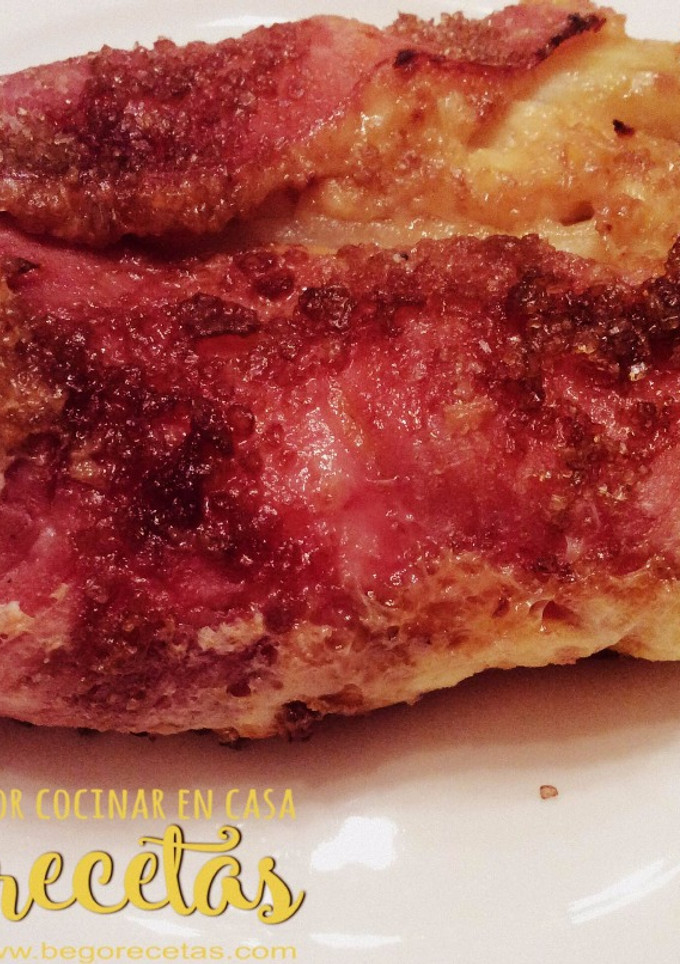 Una foto de Pastelitos de espárragos blancos y jamón de york caramelizados