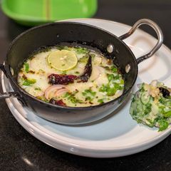 A picture of Pakhala Bhata (Fermented rice dish).