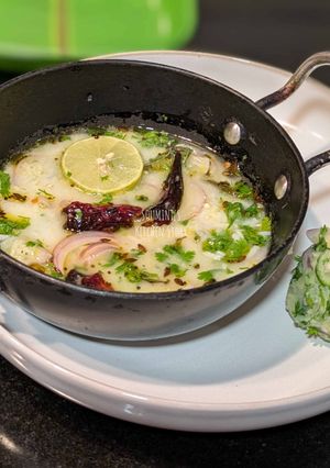 A picture of Pakhala Bhata (Fermented rice dish).