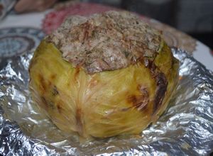 Una foto de Col relleno