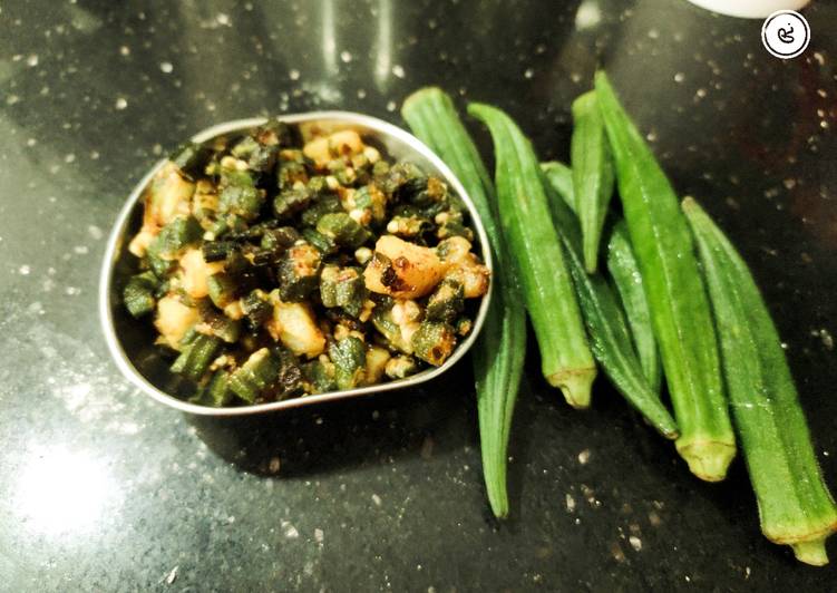 Recipe of Quick #Masala Bhindi Aalu