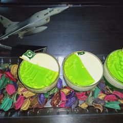 A picture of Green And White Panna Cotta.