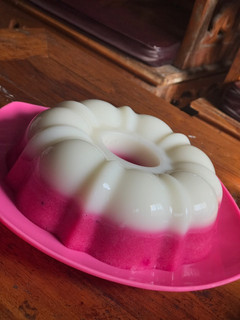 Foto resep Puding susu + buah naga