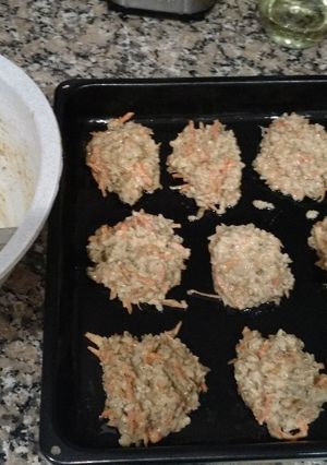 Una foto de Croquetas de arroz al horno con zanahoria