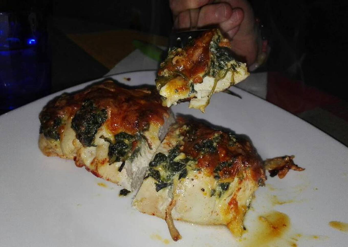 Pechuga de pollo rellena de espinacas