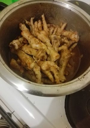 A picture of Tasty Chicken feet.