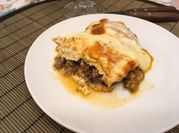 Una foto de lasagna mexicana
