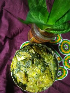 ইলিশ মাছের মাথা দিয়ে পুঁই শাক(illish macher matha diye pui shak recipe in Bengali) রেসিপির প্রধান ছবি