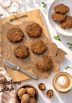عکسی از دستور بیسکویت خرمایی ساده