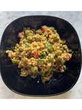 Farro Salad with Pesto, Arugula, Basil, Green Olives, and Tomatoes 🍅🌱