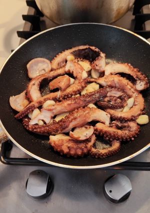 Grillezett/sült polip recept fotója