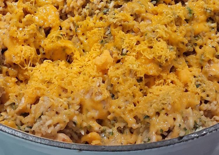 Steps to Make Homemade Cheesy Chicken &amp; Spinach Rice Casserole