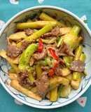 Ngó Môn Xào Thịt Bò