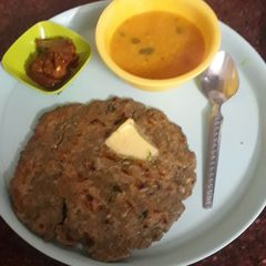Bajre ki bottle gourd roti and dal A picture of Bajre ki bottle gourd roti and dal.
