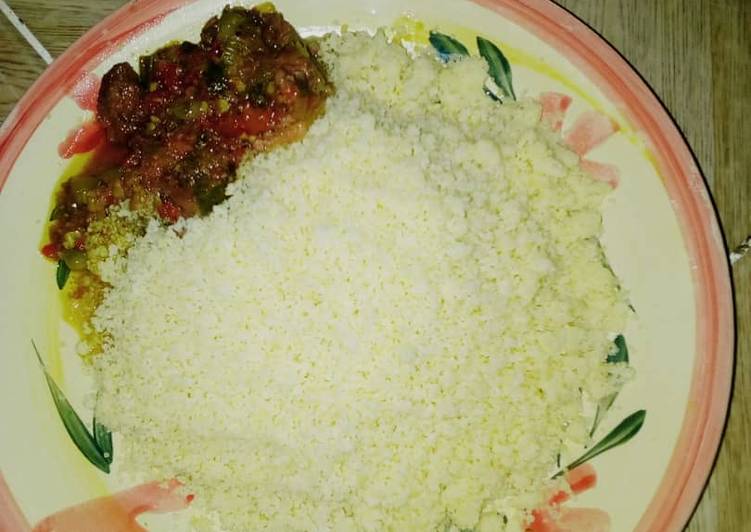 Couscous and meat sauce