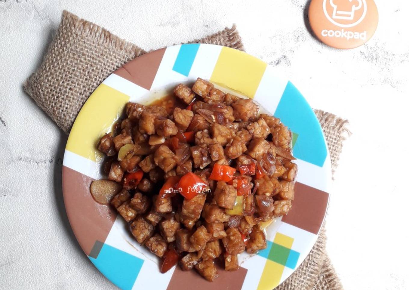Oseng orak arik tempe pedas gurih
