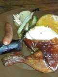 Pollo a la naranja y curry en horno de barro