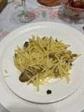 Spaghetti con setas y champiñones